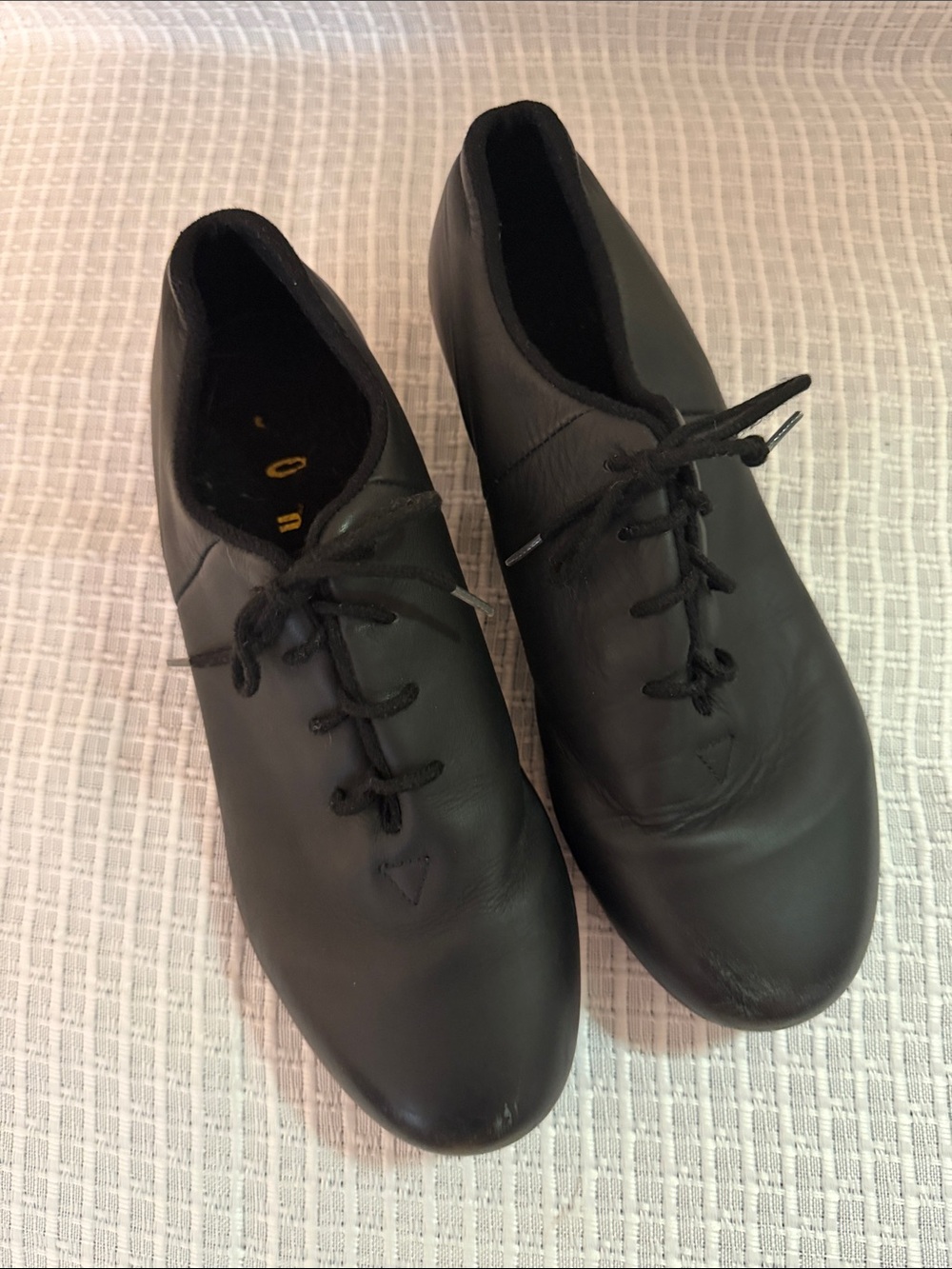 Bloch Black Leather Lace-Up Tap Shoes